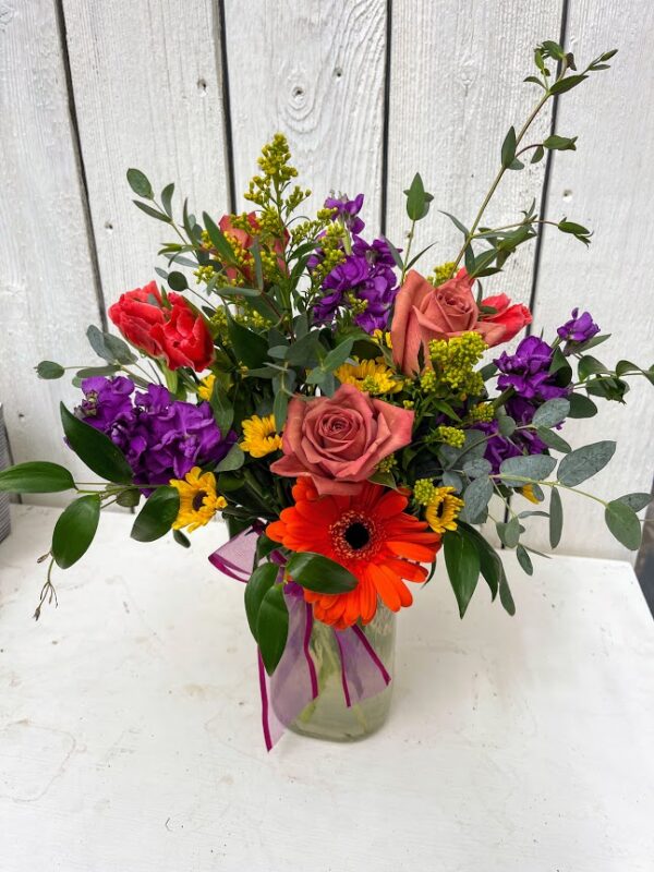 Flower Bouquet Purple Red and Yellow - Fergusons Garden Center